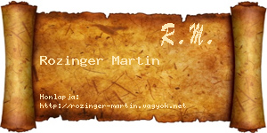 Rozinger Martin névjegykártya